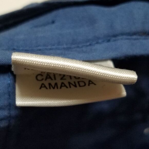 BCBGMaxAzria Amanda Gray Blue Pinstripe Wide Leg Slacks Trousers 8 - Picture 15 of 16